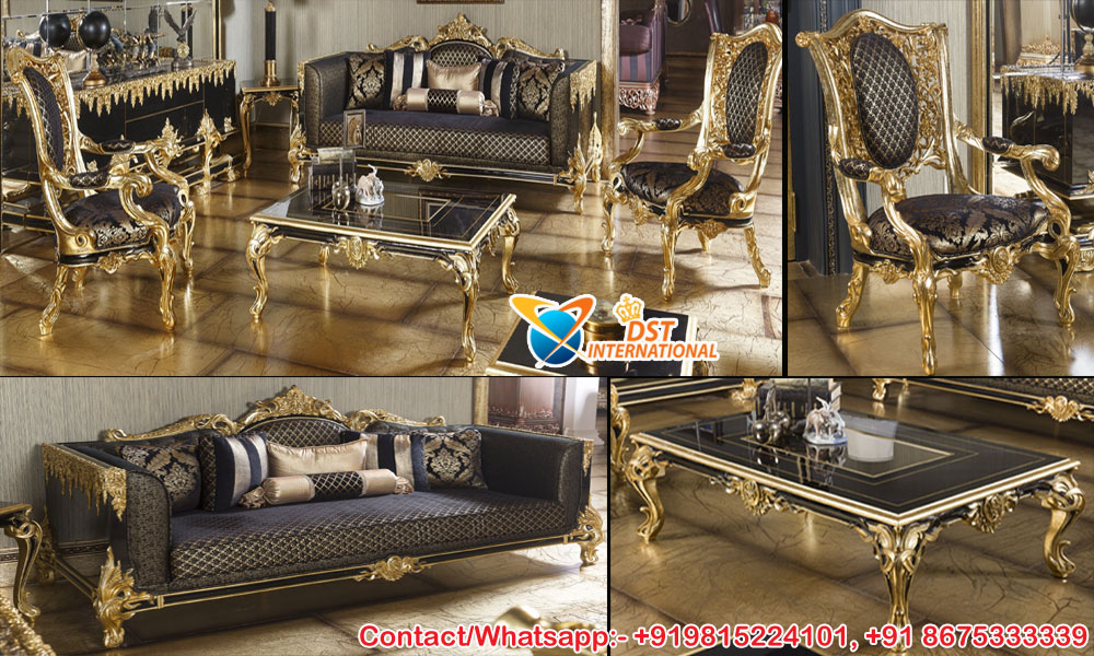 Luxury King Style Living Room Sofa Set, Indian Style Sofa Set In Usa