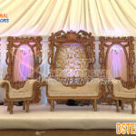 Traditional Wedding Stage Fiber Frames Setup