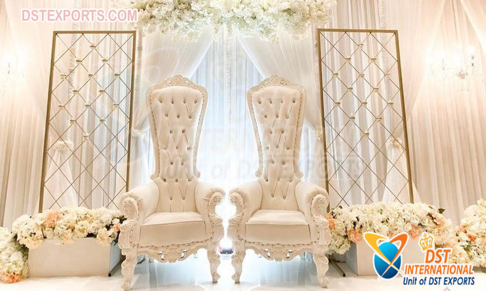 Royal Wedding King Queen Throne Chairs Set