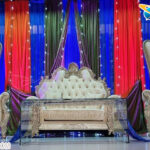 Royal White Silver Wedding Throne Sofa Set