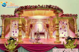 South Indian Style Wooden Wedding Mandap Setup