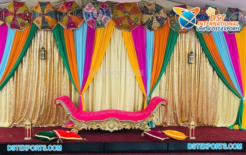 Arabian Designer Backless Sofa For Mehndi Stage