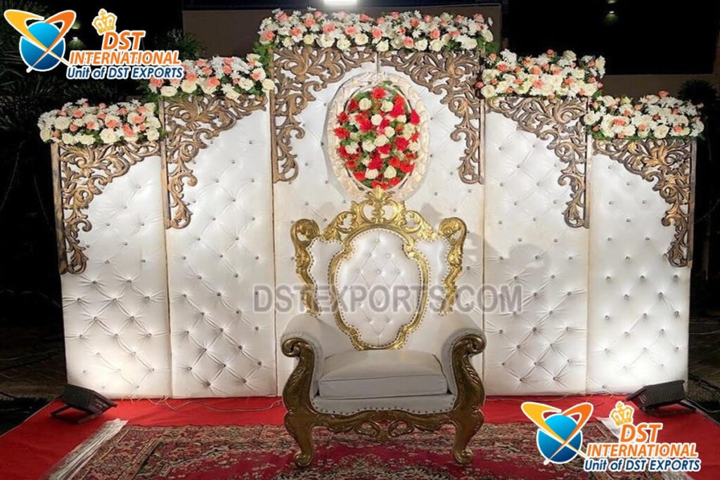 Diamond Fitted Leather Backdrop For Wedding Stage