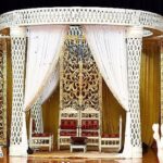 Diamond Palazzo Pillar Wedding Mandap Set