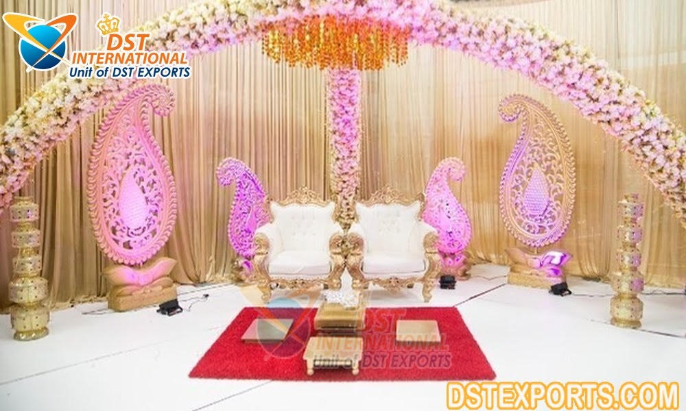 Indian Wedding White Gold Finish Mandap Chair
