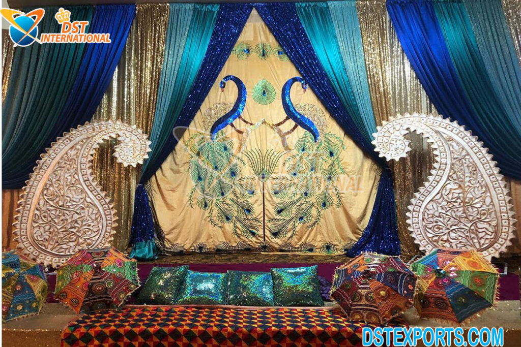 Muslim Heena Function Handmade Backdrop Curtain