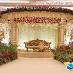 Rustic Themed Wooden Carved Wedding Mandap