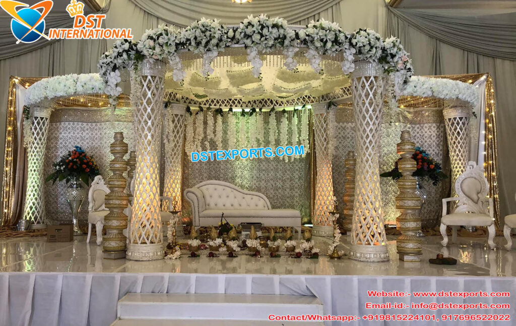 Diamond Wedding Pillars Crystal Mandap Malaysia