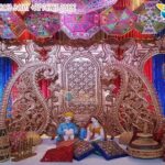 Traditional Gujarati Style Mehndi Stage Decoration