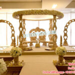 Wedding Heart Design Wooden Pillars Mandap