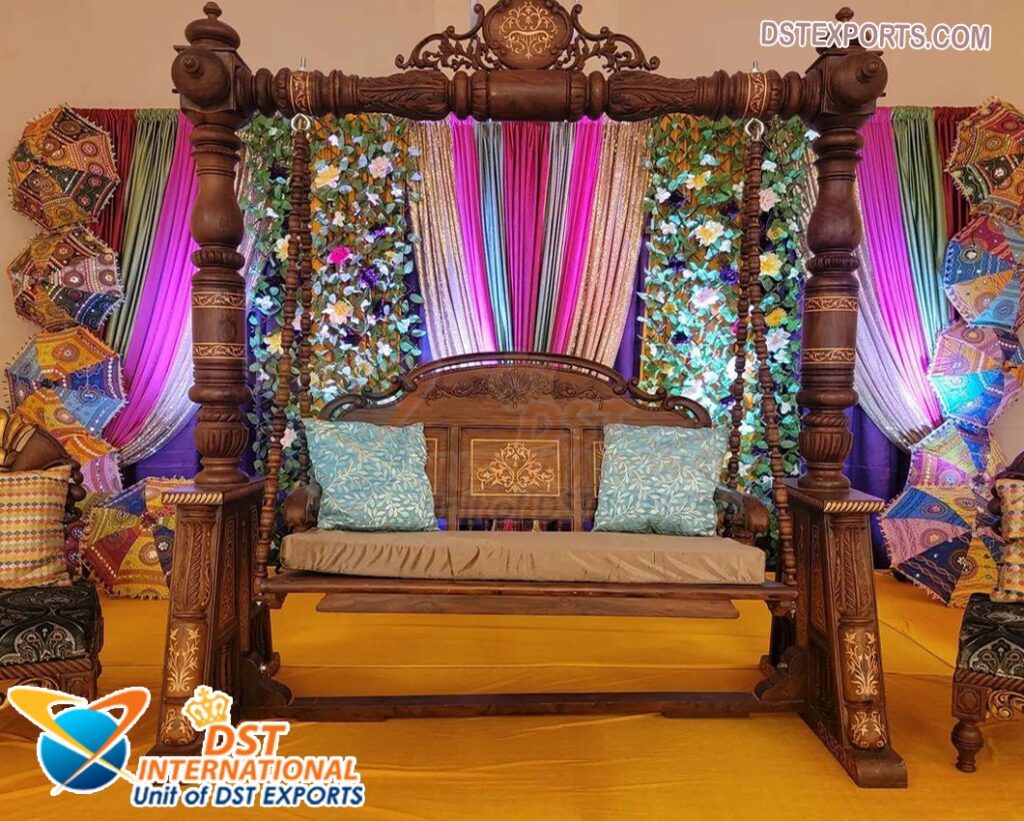 Wedding Stage Wooden Carved Heavy Swing