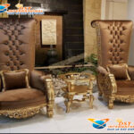 Wooden Accent Throne Chairs For Home