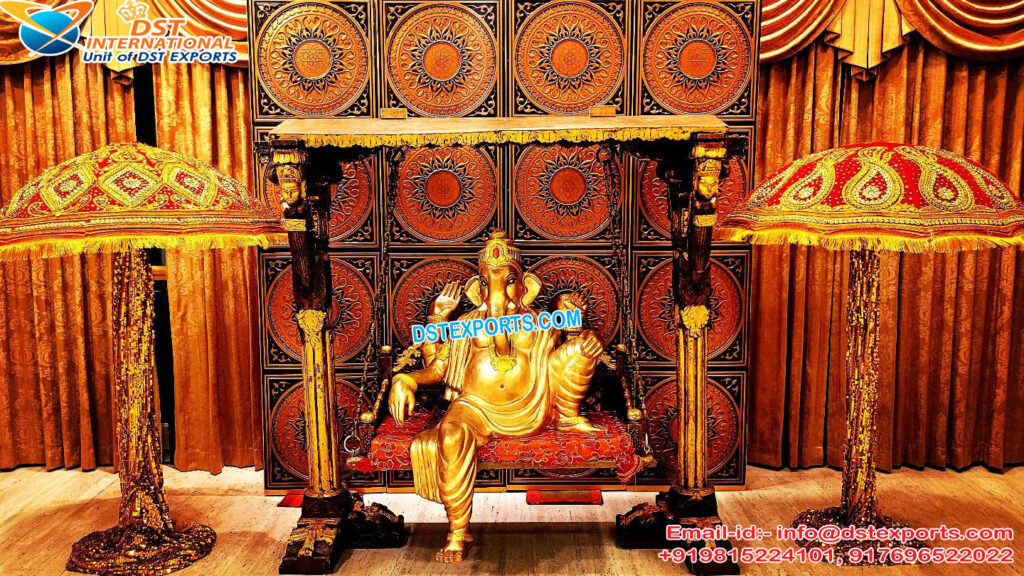 Traditional Theme Wedding Foyer Ganesha on Swing